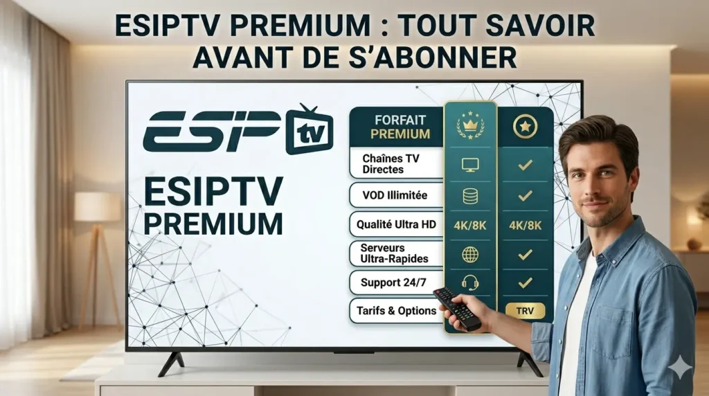 ESIPTV Premium : Tout Savoir Avant de S'abonner 4 ESIPTV Premium - abonnement IPTV avec chaînes, VOD et sport en direct
