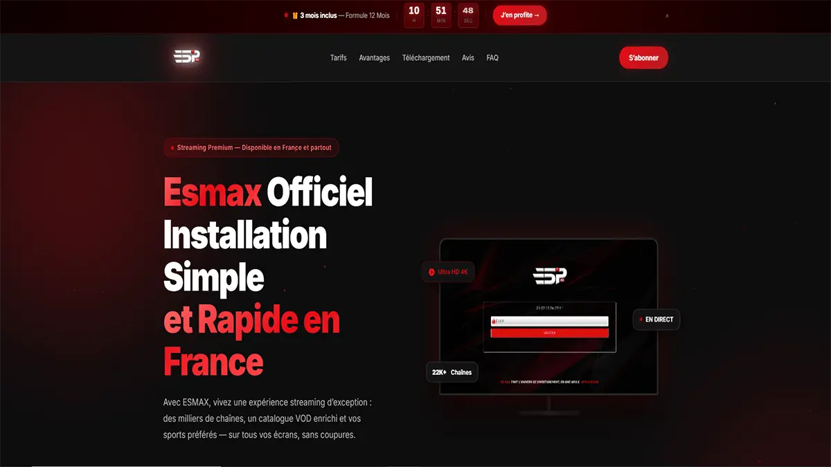 Fournisseur ESMAX esmax.net – Application ESMAX IPTV 2026
